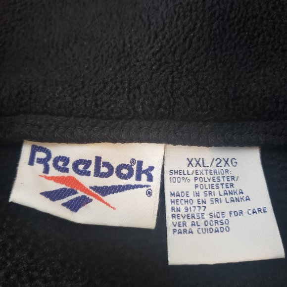 Reebok Mens XXL Black 1/4 Quarter Zip Fleece Pullover Outdoors Casual 2X / R50 - Picture 6 of 7